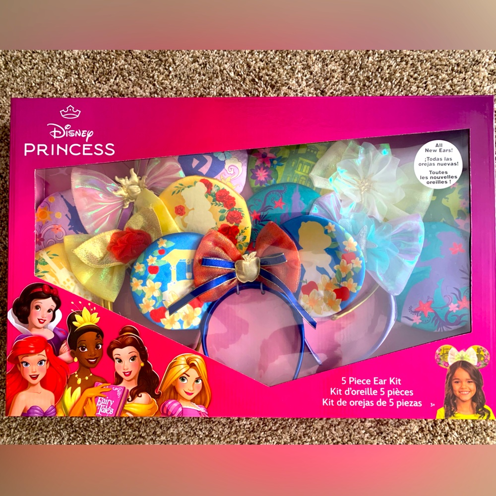 🩷🩵💜 Disney Princess ears 5 piece set!! New in box! 💎